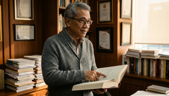 Alt Text Gambar Utama: A professional workstation showing advanced book publishing software tools used for interior page layout and typography.