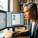 A professional researcher reviewing a successful application for academic publishing grant funding to cover Open Access article processing charges.