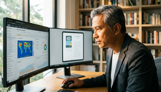 A professional researcher reviewing a successful application for academic publishing grant funding to cover Open Access article processing charges.