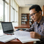 A professional researcher analyzing academic publishing impact factor metrics and journal rankings.