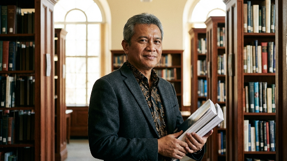 A professional academic editor evaluating a manuscript during the academic publishing peer review process.